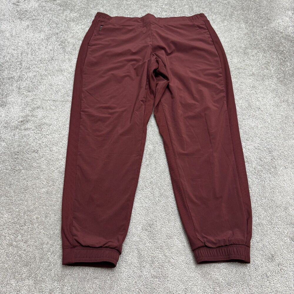 Athleta Brooklyn Lined Jogger Pants Womens 16 Red Maroon Stretch Active Casual